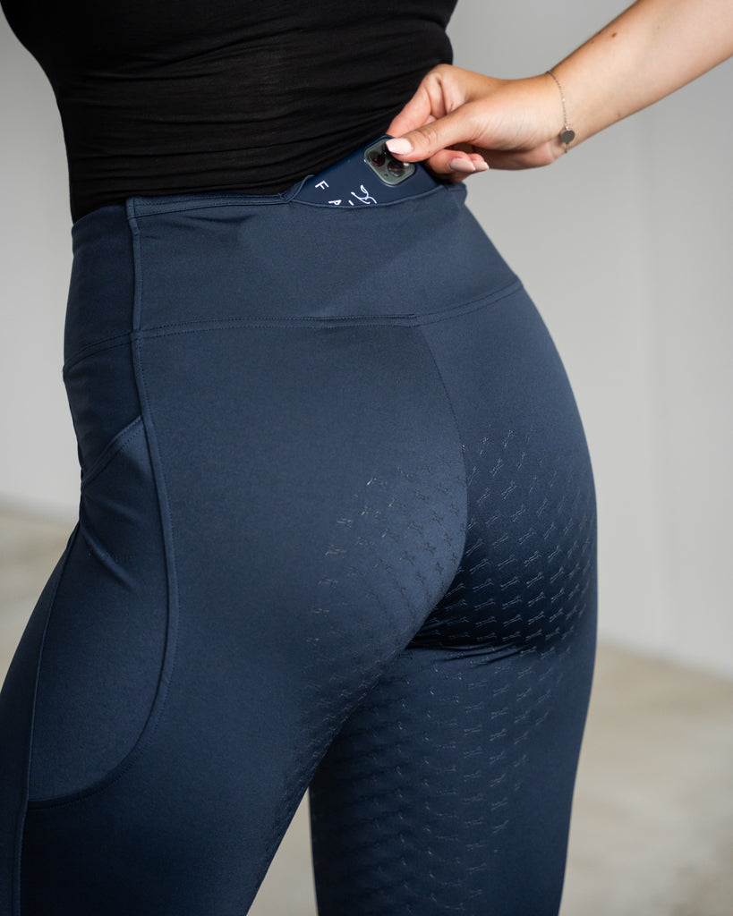 Fager Stella High Waisted Full Seat Comfort Leggings Navy