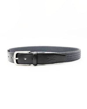 Open image in slideshow, Fager Elastic Leather Belt Black/Grey
